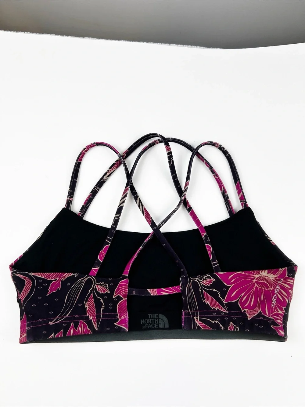 The North Face Floral Strappy Sports Bra Size Small Black & Magenta